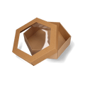 Geschenkbox Sechseckig (Hexagon) transparentem Fenster 380x330x90mm