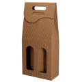 Weinträger mit Sichtfenstern für 2 Flaschen – Recyceltem Karton, für 0,5 l / 0,7 l Flaschen