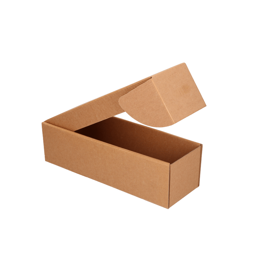 Weinverpackung liegend mit Deckel – Karton, recycelt, für 0,5 l / 0,7 l Flaschen