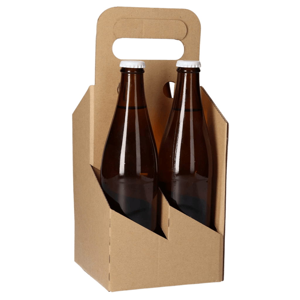 4er Bierträger aus Karton (Flaschenträger)– für 0,33 l und 0,5 l Flaschen