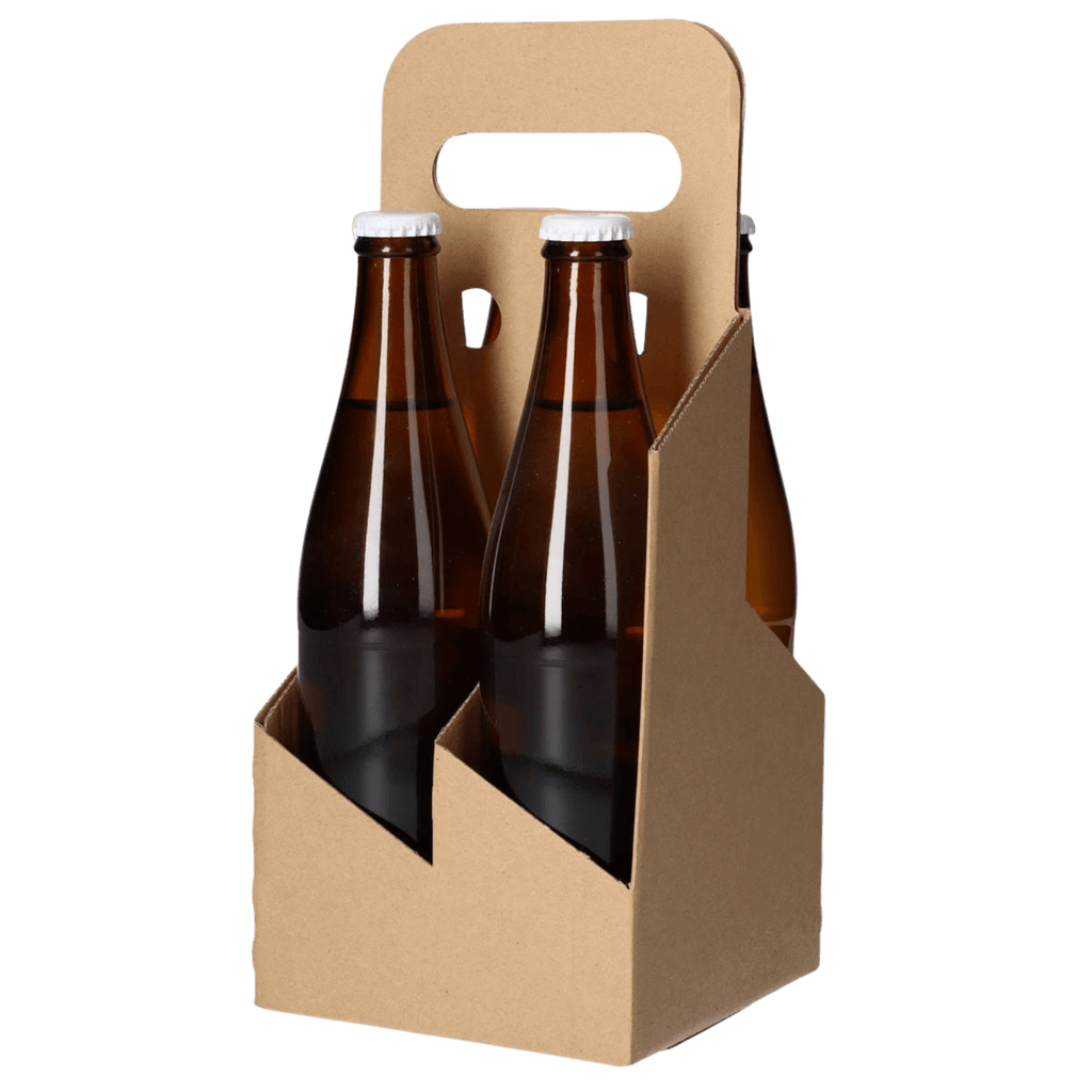 4er Bierträger aus Karton (Flaschenträger)– für 0,33 l und 0,5 l Flaschen