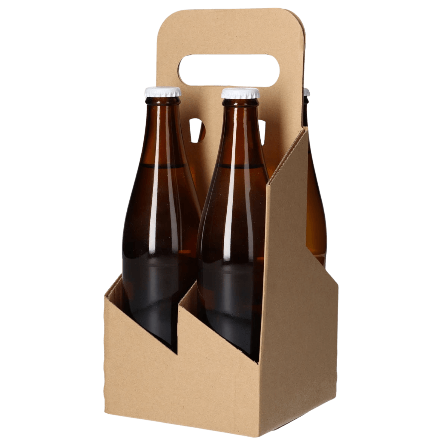 4er Bierträger aus Karton (Flaschenträger)– für 0,33 l und 0,5 l Flaschen