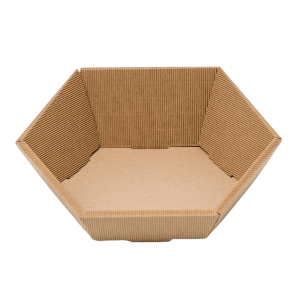 Präsentkorb Sechseck Natur ohne Deckel 245×290 mm Groß